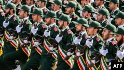 ირანის რევოლუციური გვარდიის (IRGC) წევრები ყოველწლიურ სამხედრო აღლუმზე. 2018 წლის 22 სექტემბერი.