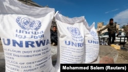 د UNRWA ادارې د مرستو یوه برخه