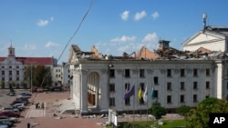 Чернигов шаарынын борбордук бөлүгүнө кол салуудан кийинки көрүнүш