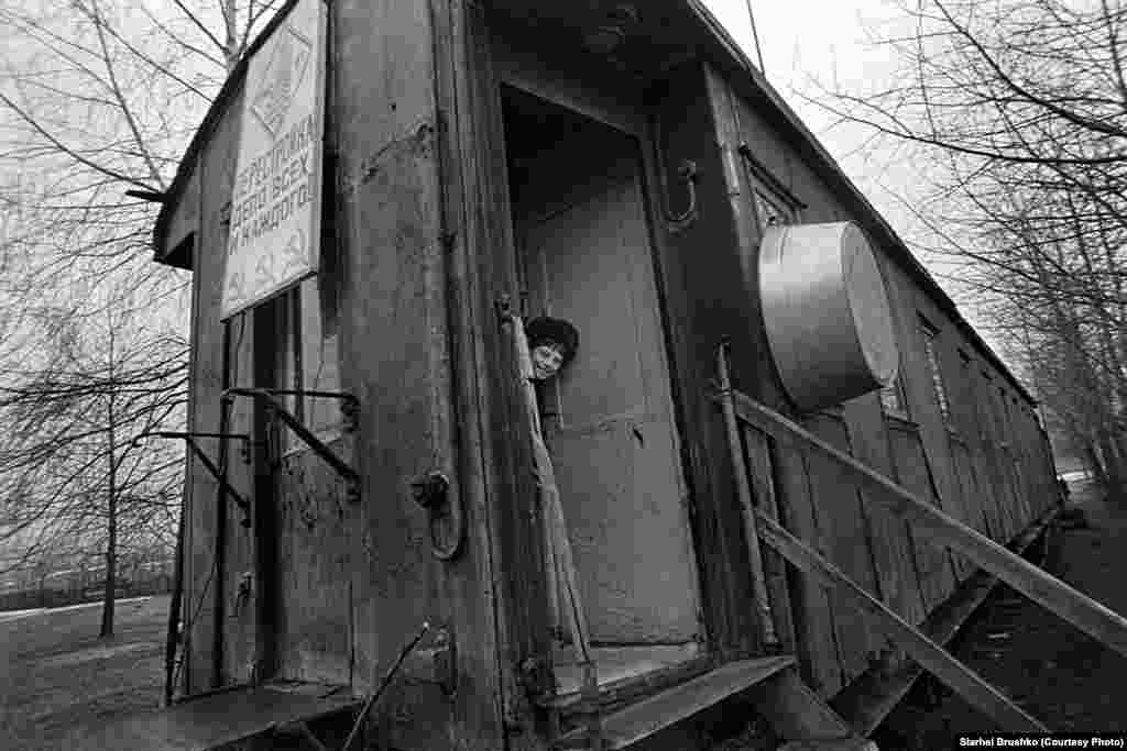 Вагон, переоборудованный под жильё, Минская область, 1990 год