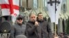 "კონსერვატიული მოძრაობის" ლიდერები - კონსტანტინე მორგოშია, ზურაბ მახარაძე და შოთა მარტინენკო აქციაზე. 2024 წლის 13 იანვარი.