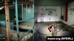 На окупованих територіях російські сили облаштовують катівні. На фото колаж із використанням зображень з російських катівень у Херсоні. 