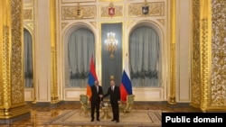 Նիկոլ Փաշինյանը ևՎլադիմիր Պուտինը, Կրեմլ, Մոսկվա, 8 մայիսի, 2024թ. 