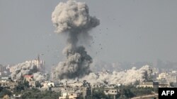 Një sulm ajror në Rripin e Gazës më 23 tetor 2023. 