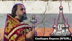 Arhimandritul Vassian, șeful Bisericii Ortodoxe Ruse din Bulgaria (colaj RFE/RL)