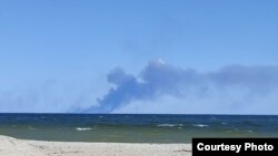 Дим над Очаковом після обстрілу російськими військовими