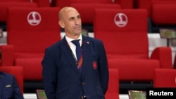 Predsjednik Španjolskog nogometnog saveza na stadionu u Dohi, 1. decembar 2022. 