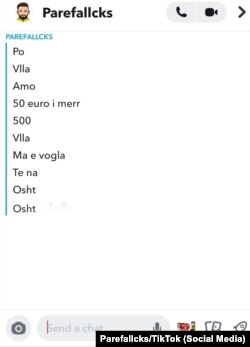 Biseda me "Parefallcks" në Tik Tok.