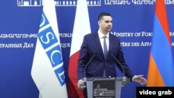 ԵԱՀԿ գործող նախագահ Յան Բորգը Երևանում ասուլիսի ժամանակ, 13-ը մայիսի, 2024թ․