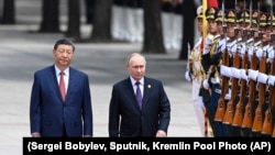 Lideri kinez, Xi Jinping, dhe presidenti i Rusisë, Vladimir Putin. Pekin, 16 maj 2024. 