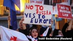 "აგენტების კანონის" საწინააღმდეგო აქცია თბილისში. 15 აპრილი, 2024 წელი