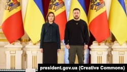 Президент України Володимир Зеленський і президент Молдови Мая Санду. Київ, 21 листопада 2023 року 