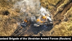Російський танк, знищений під Вугледаром