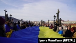 Українці у Чехії відзначили День соборності України, Прага, Чехія, 21 січня 2024 року