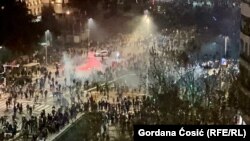 Protesta në Beograd më 15 mars 2025. 