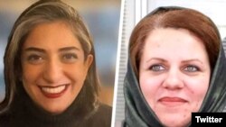 سعیده شفیعی (سمت راست)، مهرنوش زارعی، دو روزنامهنگار بازداشتشده در هفته نخست بهمن