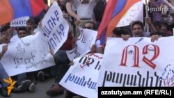 Armenia-protest action against electricity price hike in Gyumry, 15 jul 2015