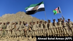 Afghan resistance movement and anti-Taliban uprising forces undergo military training in the Malimah area of the Dara district in Panjshir Province on September 2. The province is the last holdout against the Taliban.