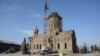 Armenia - A 19th century church in Gyumri's central square that was seriously damaged by a 1988 earthquake and is still being reconstructed, 24Nov2013.