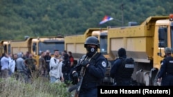 Forcat speciale të Kosovës në vendkalimin kufitar Jarinjë, në veri të Kosovës. Shtator, 2021.