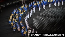 Паралімпіада стартувала напередодні і триватиме у Токіо до 5 вересня. На фото: Збірна України під час церемонії відкриття Паралімпійських ігор у Токіо-2020. Токіо, 24 серпня 2021 року