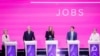 A vita résztvevői balról jobbra: Ursula von der Leyen, Nicolas Schmit, Terry Reintke, Sandro Gozi és Walter Baier