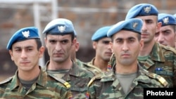 Armenia -- Soldiers of the Armenian army's special Peacekeeping Brigade, 2009