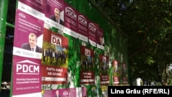 Chișinău, afișe electorale pentru anticipatele din 11 iulie, 27 iunie 2021.