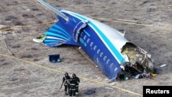 Место крушения самолета Azerbaijan Airlines. Мангистауская область, 25 декабря 2024 года 