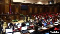 Armenia - The National Assembly debates controversial amendments to the Electoral Code, Yerevan, 10Nov2015.