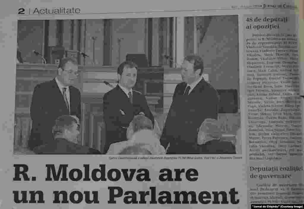 "Jurnal de Chişinău", 18 august 2009, liderii PLDM - Mihai Godea, Vlad Filat şi Alexandru Tănase