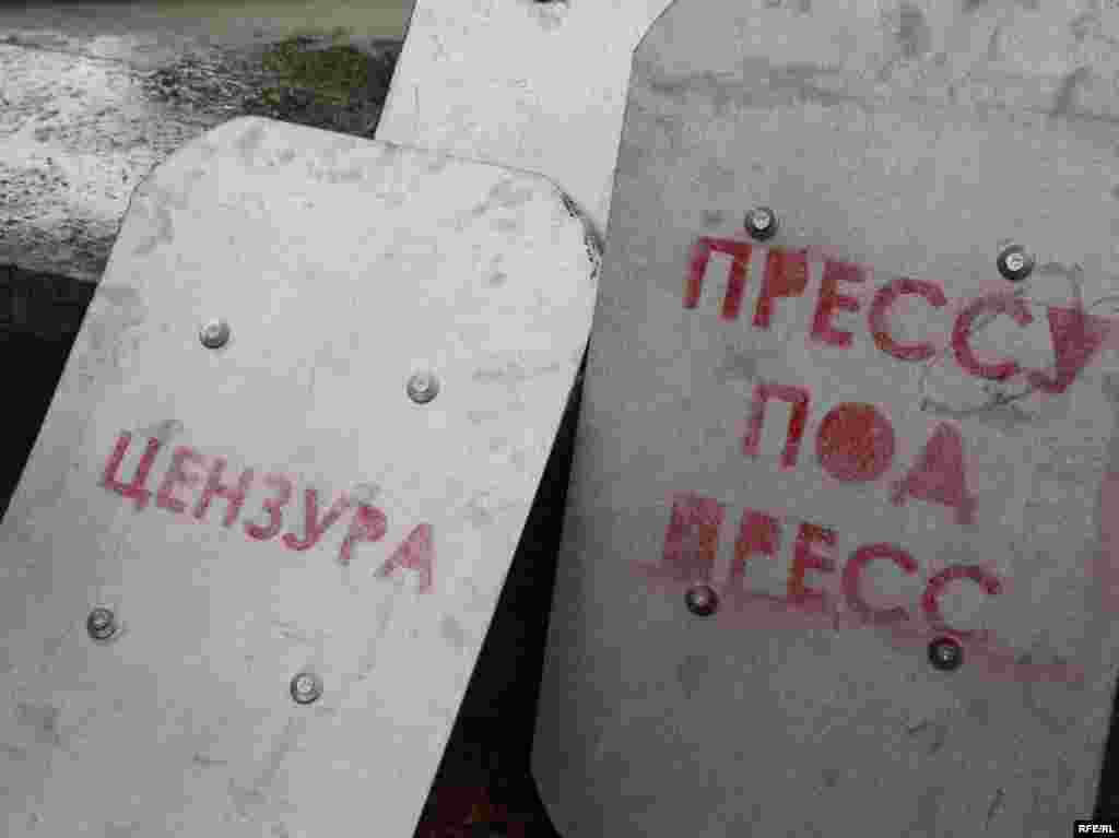 Акцыя руху ФЭМЭН да 100 дней прэзыдэнцтва Януковіча ў абарону свабоды слова: «100 дней: Я тебе твою камеру в ж*** засуну». Падчас акцыі “паліцыянты” зьбілі журналістаў, спакавалі ў аўтобус і зьвезьлі да помніка Чарнавілу.