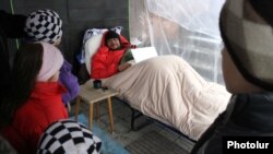 Armenia - Presidential candidate Andreas Ghukasian on hunger strike in Yerevan, 07Feb2013. 