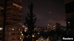 Дамаск во время нанесения ударов с воздуха американскими военными и их союзниками. 14 апреля 2018 года.