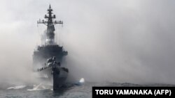 ناوگان دریایی نیروی دفاعی ژاپن در جریان تمرینهایی در سال ۲۰۱۵
