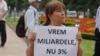Imagine de la un protest în capitală