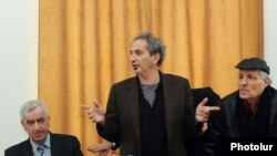 Armenia -- Armenian American writer Piter Balakian (c) at the Writers' Union of Armenia. 16Dec2010