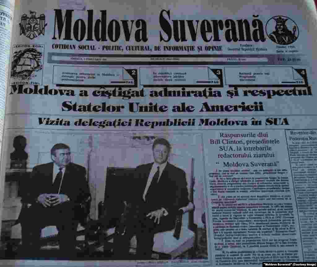 "Moldova Suverană", 4 februarie 1995, vizita preşedintelui Mircea Snegur la Washington