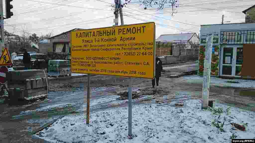 Pervoy Konnoy Armii soqağında yol tamiri 