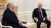 Vladimir Putin și Aleksandr Lukașenka la Kremlin, joi 22 aprilie, 2021. 