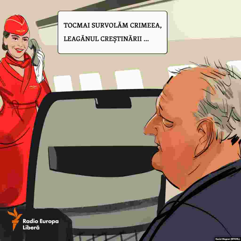 În sfârșit - în zbor spre casă! În cabina confortabilă și sigură a unui AN de producție ucraineană, călătorul are prilejul să afle noi și noi adevăruri istorice. 