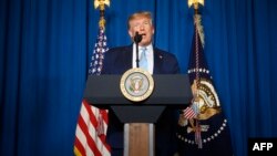 АҚШ президенті Дональд Трамп Флорида штатындағы баспасөз жиынында. 3 қаңтар 2019 жыл.