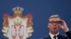 Presidenti i Serbisë, Aleksandar Vuçiq, tha se iniciativat për autonominë më të gjerë të Vojvodinës janë rifilluar “duke tentuar të abuzojnë me të rinjtë në vend”, edhe pse kërkesa të tilla nuk janë theksuar në protestat e studentëve. Foto 25 tetor 2024.