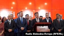 Премиерот Зоран Заев на прес-конференција во Влада, дава отчет за сработеното во првите 100 дена на власт.