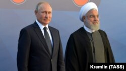 Президент России Владимир Путин и президент Исламской Республики Иран Хасан Рухани