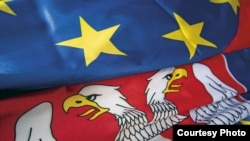 Zastave Srbije i EU