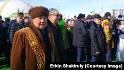 Назарбаев пен Тоқаев Наурыз мейрамы шарасына келген сәт. Астана, 21 наурыз 2019 жыл.