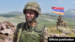 Amenia - An Armenian soldier at a border post in Gegharkunik province, July 5, 2021.
