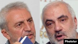Armenia -- Aram Manukian (L), chairman of the opposition HHSh party, and Karapet Rubinian, a former HHSh figure, undated