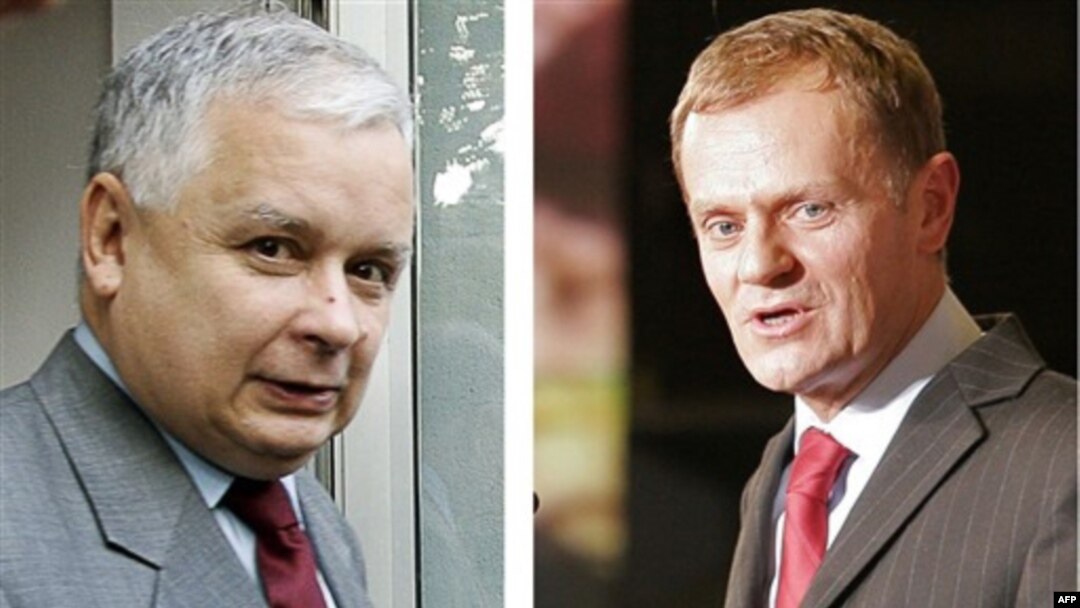 President Kaczynski (left) and Prime Minister Tusk have not always seen eye-to-eye.